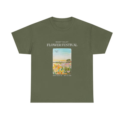Skagit Valley Flower Festival T-Shirt in Military Green